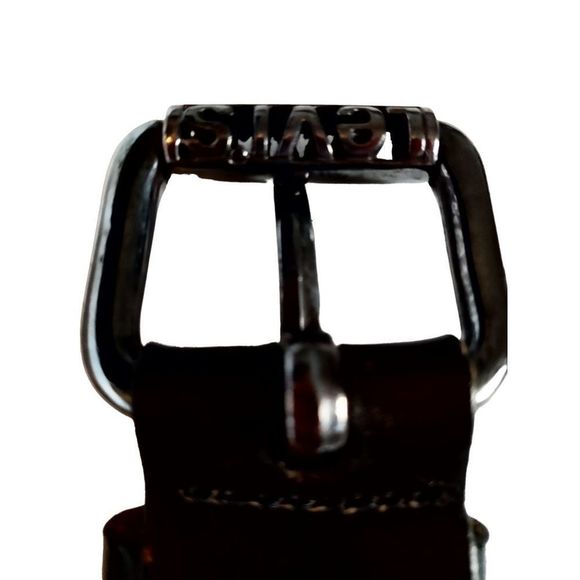 Levi Belt Logo Metal Buckle 100% Real Leather circa 90' s Black size S - Picture 10 of 16